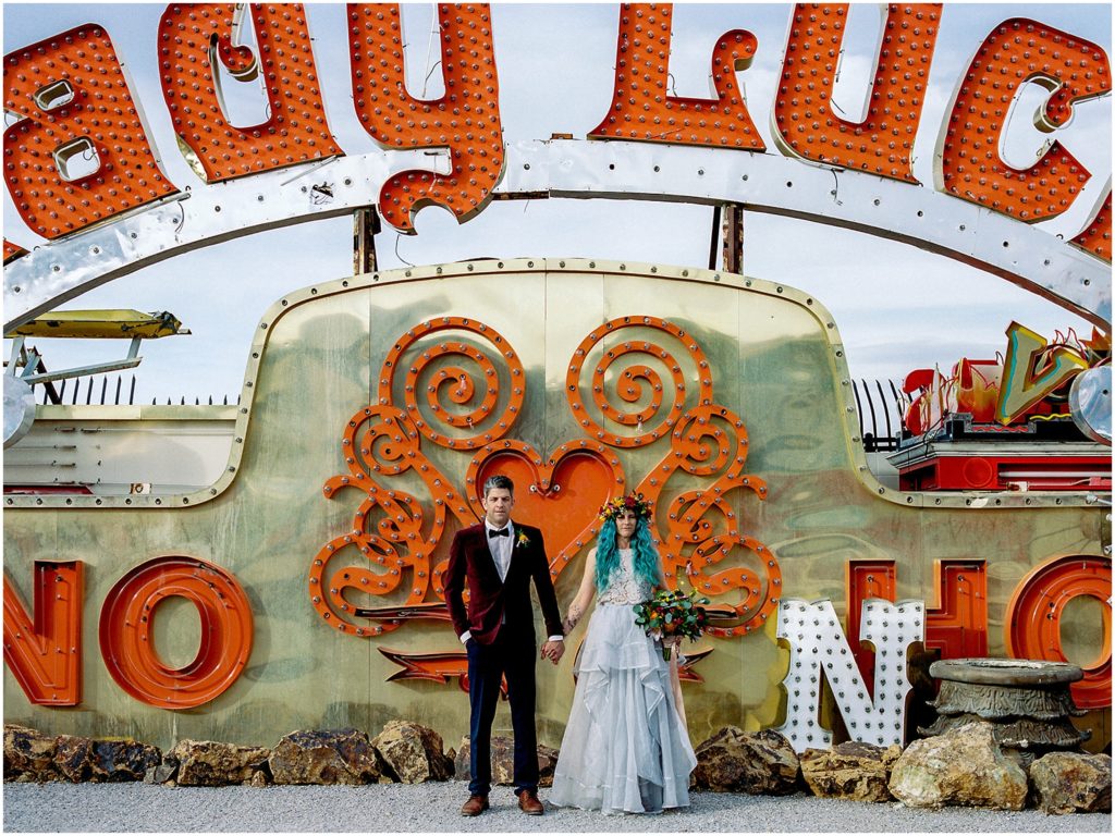 Neon Museum Elopement in Las Vegas by Nevada Wedding Photographer Jessica Manns Photography