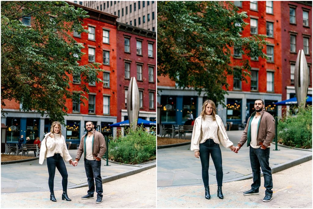 NYC Engagement Photos at Battery Park, SOHO, and Grand Central Station by NYC Wedding Photographer
