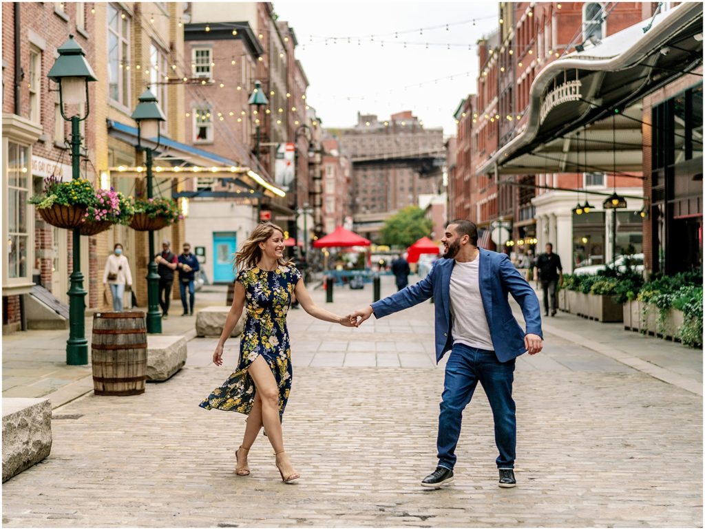 NYC Engagement Photos at Battery Park, SOHO, and Grand Central Station by NYC Wedding Photographer